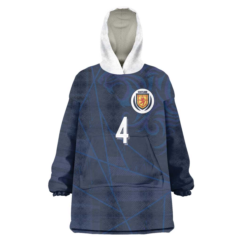 Custom Scotland National Football Wearable Blanket Hoodie Tartan Patchwork and Sport Lion - Wonder Print Shop
