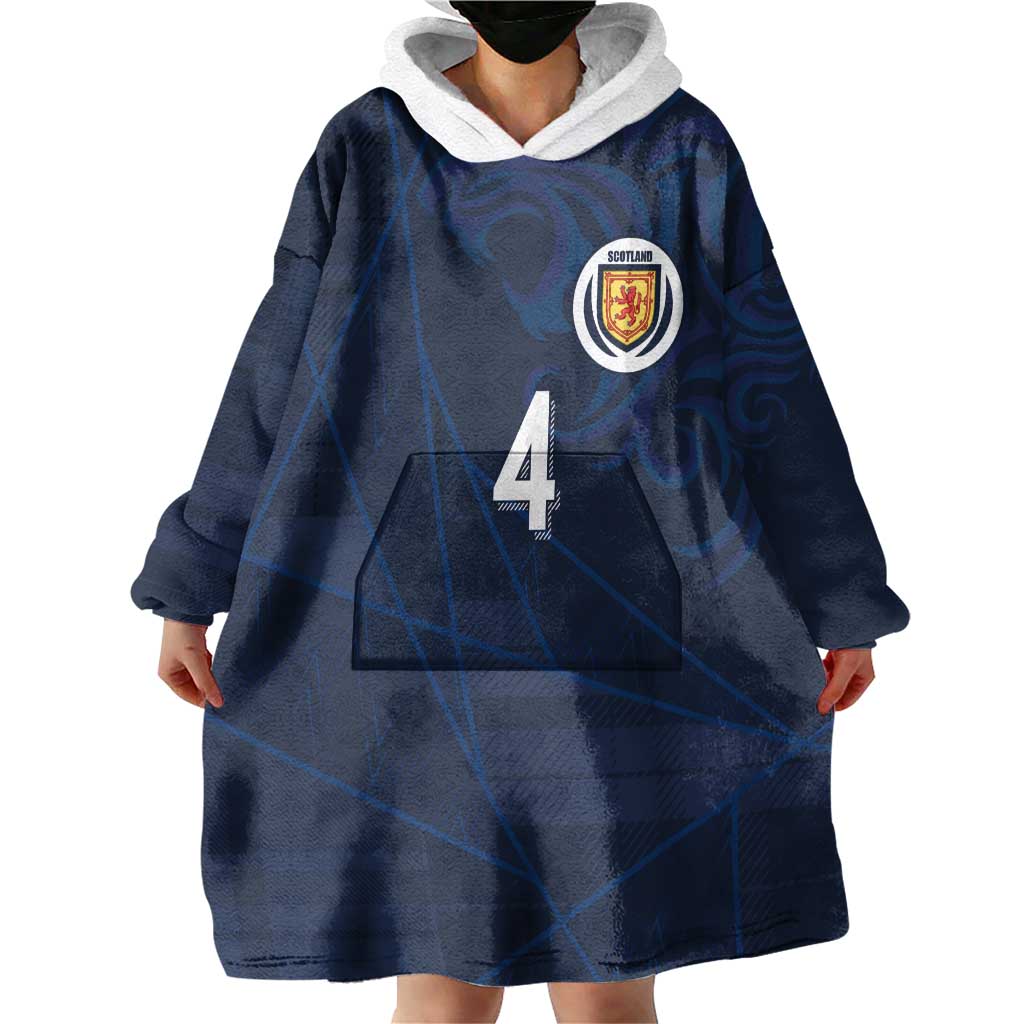 Custom Scotland National Football Wearable Blanket Hoodie Tartan Patchwork and Sport Lion - Wonder Print Shop