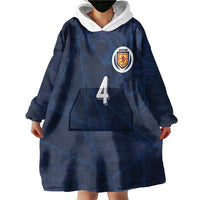 Custom Scotland National Football Wearable Blanket Hoodie Tartan Patchwork and Sport Lion - Wonder Print Shop