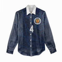 Custom Scotland National Football Women Casual Shirt Tartan Patchwork and Sport Lion - Wonder Print Shop