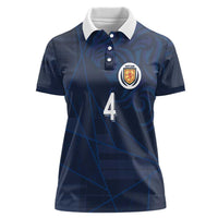 Custom Scotland National Football Women Polo Shirt Tartan Patchwork and Sport Lion - Wonder Print Shop