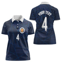 Custom Scotland National Football Women Polo Shirt Tartan Patchwork and Sport Lion - Wonder Print Shop