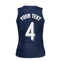 Custom Scotland National Football Women Sleeveless Polo Shirt Tartan Patchwork and Sport Lion - Wonder Print Shop