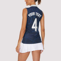 Custom Scotland National Football Women Sleeveless Polo Shirt Tartan Patchwork and Sport Lion - Wonder Print Shop