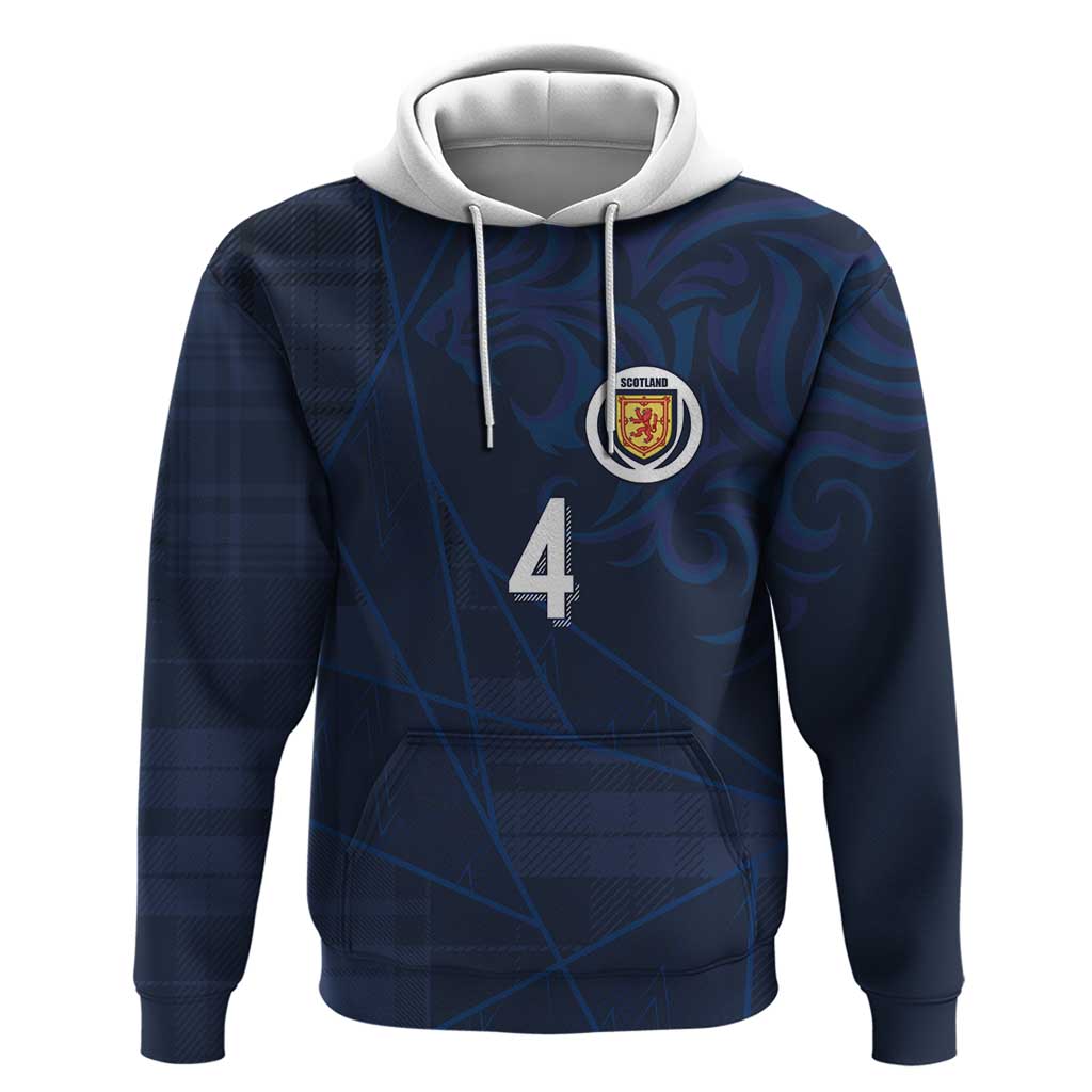 Custom Scotland National Football Zip Hoodie Tartan Patchwork and Sport Lion - Wonder Print Shop