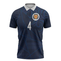 Custom Scotland National Football Zipper Polo Shirt Tartan Patchwork and Sport Lion - Wonder Print Shop