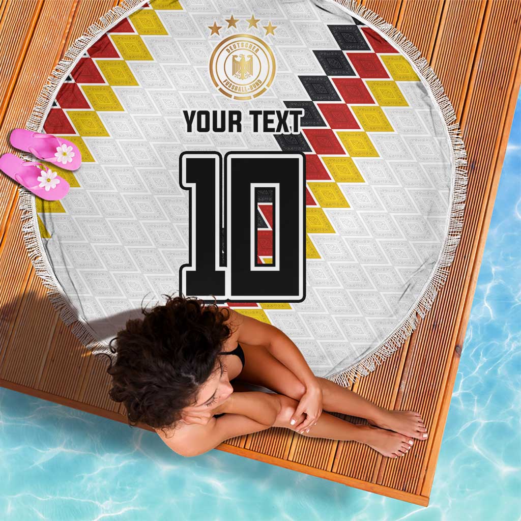 Custom Germany National Football Beach Blanket Inspired German Flag and Bavarian Renaissance Motifs - Wonder Print Shop