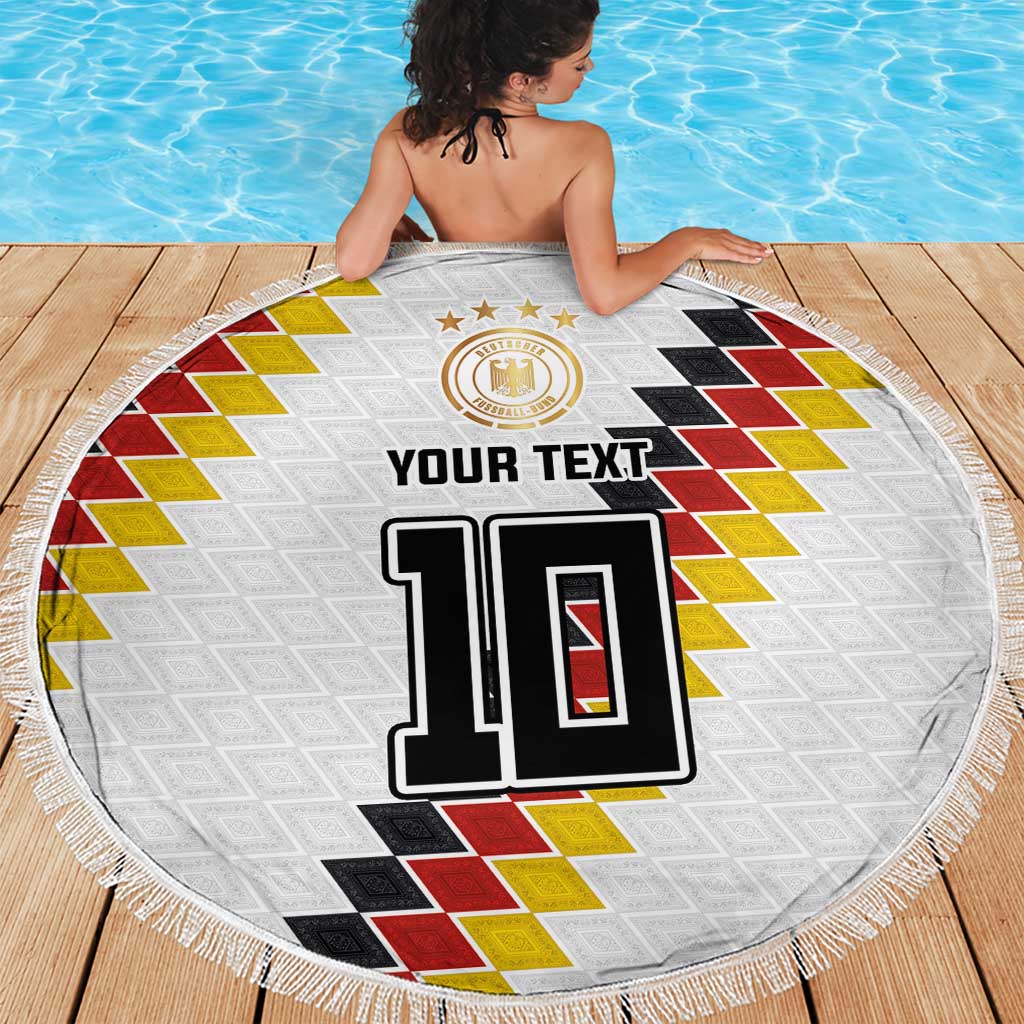 Custom Germany National Football Beach Blanket Inspired German Flag and Bavarian Renaissance Motifs - Wonder Print Shop