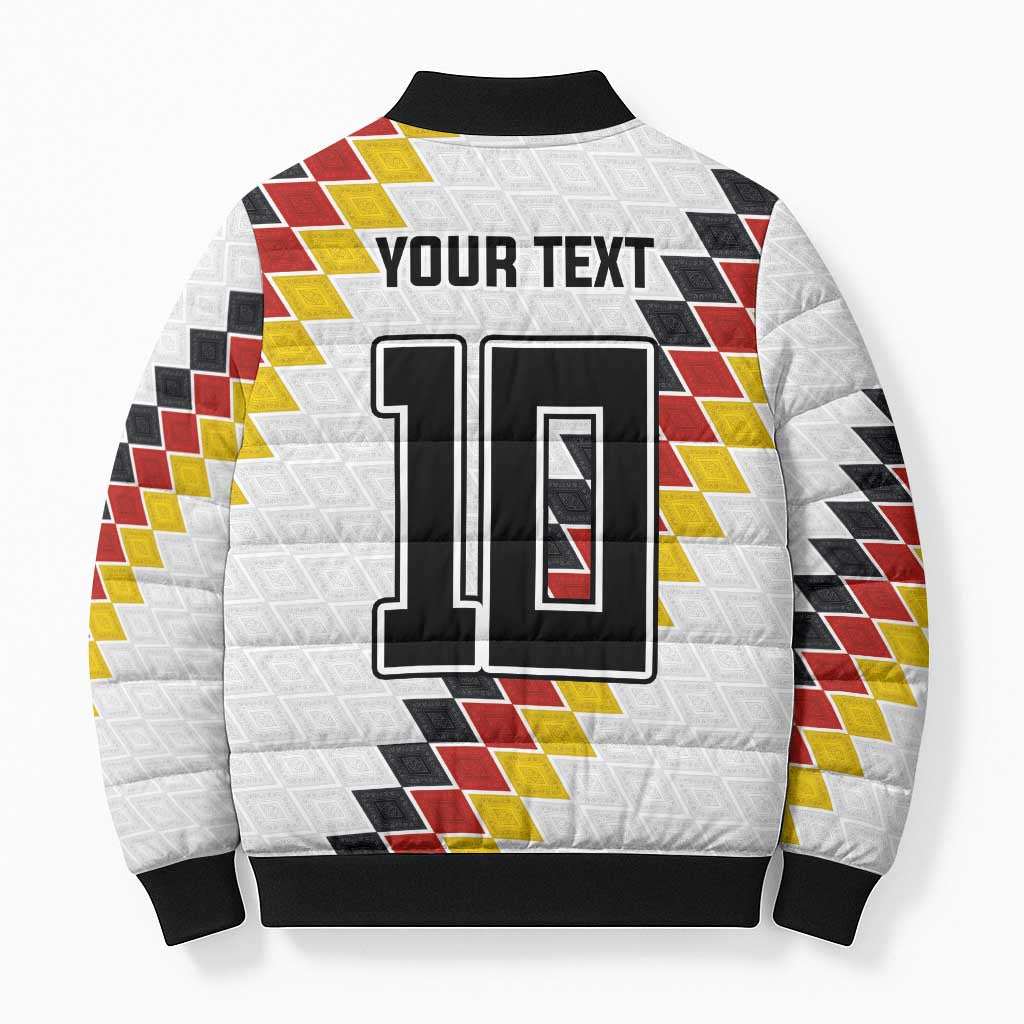 Custom Germany National Football Bomber Puffer Jacket Inspired German Flag and Bavarian Renaissance Motifs - Wonder Print Shop