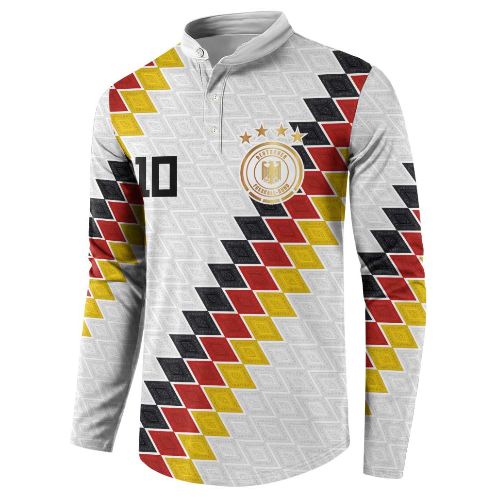 Custom Germany National Football Button Sweatshirt Inspired German Flag and Bavarian Renaissance Motifs - Wonder Print Shop
