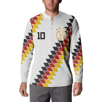 Custom Germany National Football Button Sweatshirt Inspired German Flag and Bavarian Renaissance Motifs - Wonder Print Shop