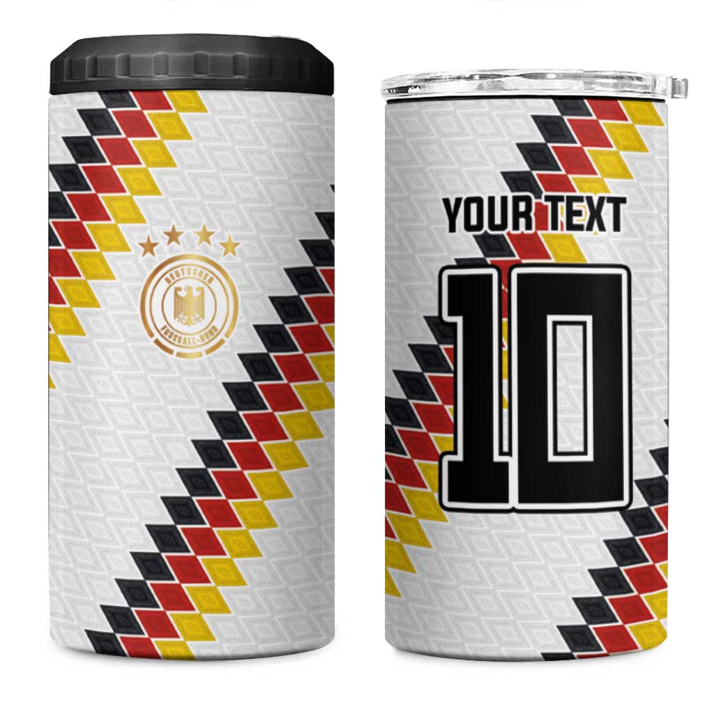 Custom Germany National Football 4 in 1 Can Cooler Tumbler Inspired German Flag and Bavarian Renaissance Motifs - Wonder Print Shop