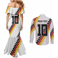 Custom Germany National Football Couples Matching Mermaid Dress and Long Sleeve Button Shirt Inspired German Flag and Bavarian Renaissance Motifs - Wonder Print Shop