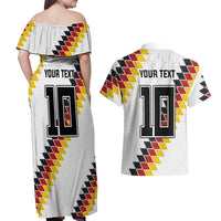 Custom Germany National Football Couples Matching Off Shoulder Maxi Dress and Hawaiian Shirt Inspired German Flag and Bavarian Renaissance Motifs - Wonder Print Shop