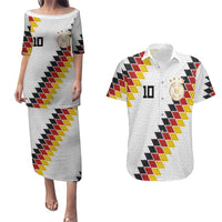 Custom Germany National Football Couples Matching Puletasi and Hawaiian Shirt Inspired German Flag and Bavarian Renaissance Motifs - Wonder Print Shop