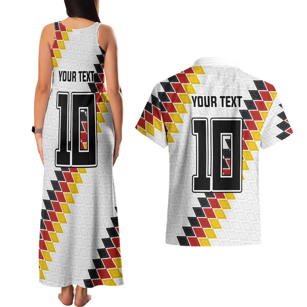 Custom Germany National Football Couples Matching Tank Maxi Dress and Hawaiian Shirt Inspired German Flag and Bavarian Renaissance Motifs - Wonder Print Shop
