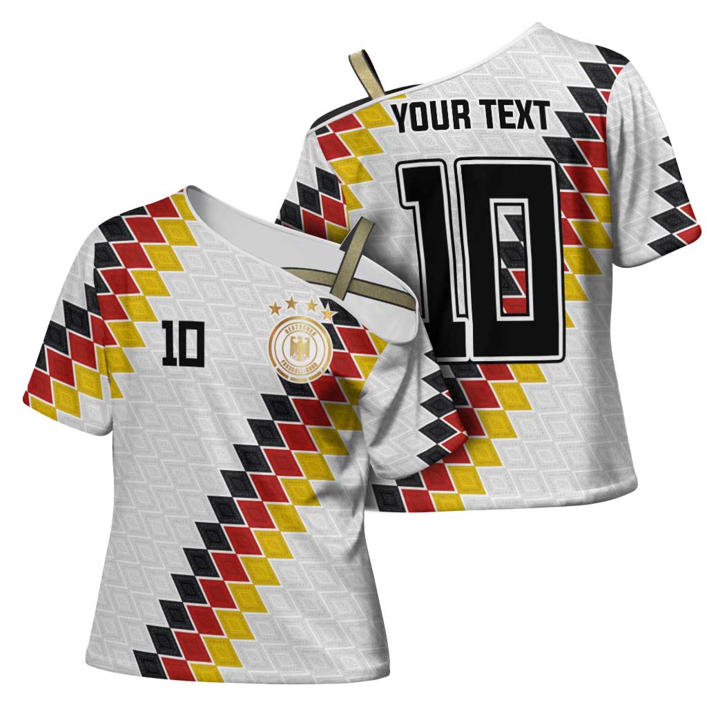 Custom Germany National Football Cross Shoulder Shirt Inspired German Flag and Bavarian Renaissance Motifs - Wonder Print Shop