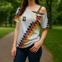 Custom Germany National Football Cross Shoulder Shirt Inspired German Flag and Bavarian Renaissance Motifs - Wonder Print Shop