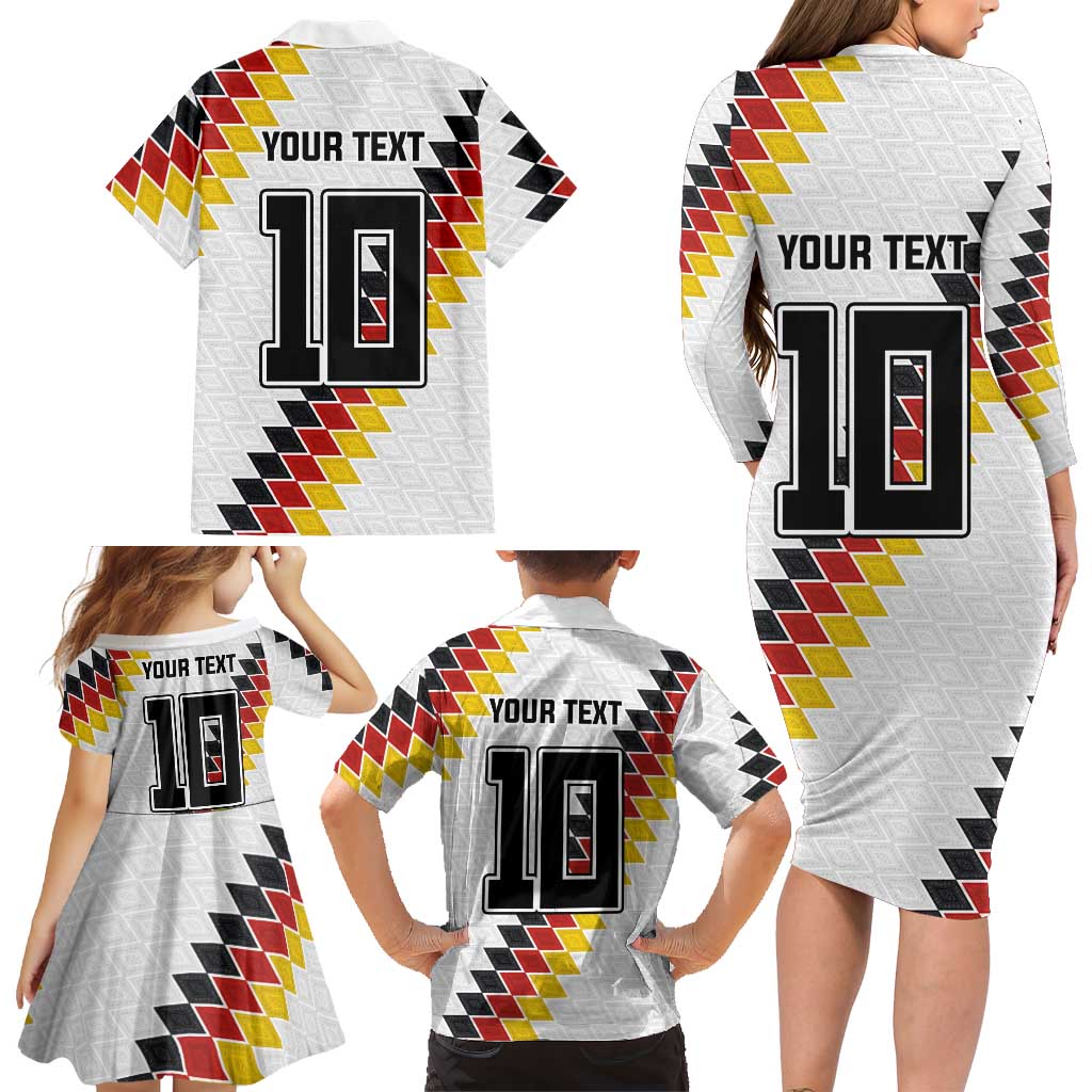 Custom Germany National Football Family Matching Long Sleeve Bodycon Dress and Hawaiian Shirt Inspired German Flag and Bavarian Renaissance Motifs - Wonder Print Shop