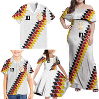 Custom Germany National Football Family Matching Off Shoulder Maxi Dress and Hawaiian Shirt Inspired German Flag and Bavarian Renaissance Motifs - Wonder Print Shop