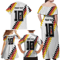 Custom Germany National Football Family Matching Off Shoulder Maxi Dress and Hawaiian Shirt Inspired German Flag and Bavarian Renaissance Motifs - Wonder Print Shop