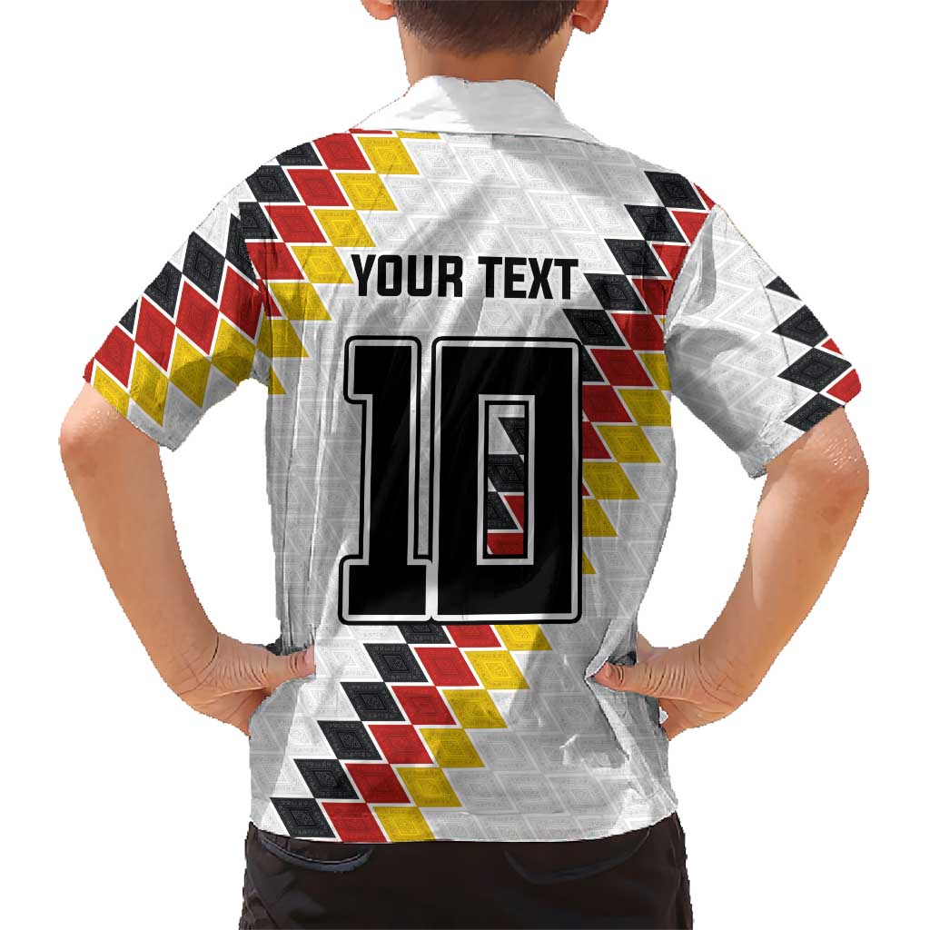 Custom Germany National Football Family Matching Off Shoulder Short Dress and Hawaiian Shirt Inspired German Flag and Bavarian Renaissance Motifs - Wonder Print Shop