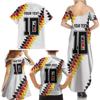 Custom Germany National Football Family Matching Summer Maxi Dress and Hawaiian Shirt Inspired German Flag and Bavarian Renaissance Motifs - Wonder Print Shop