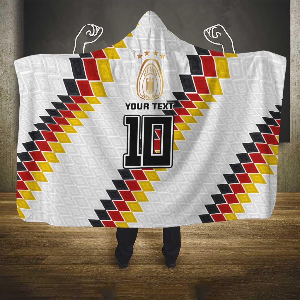 Custom Germany National Football Hooded Blanket Inspired German Flag and Bavarian Renaissance Motifs - Wonder Print Shop