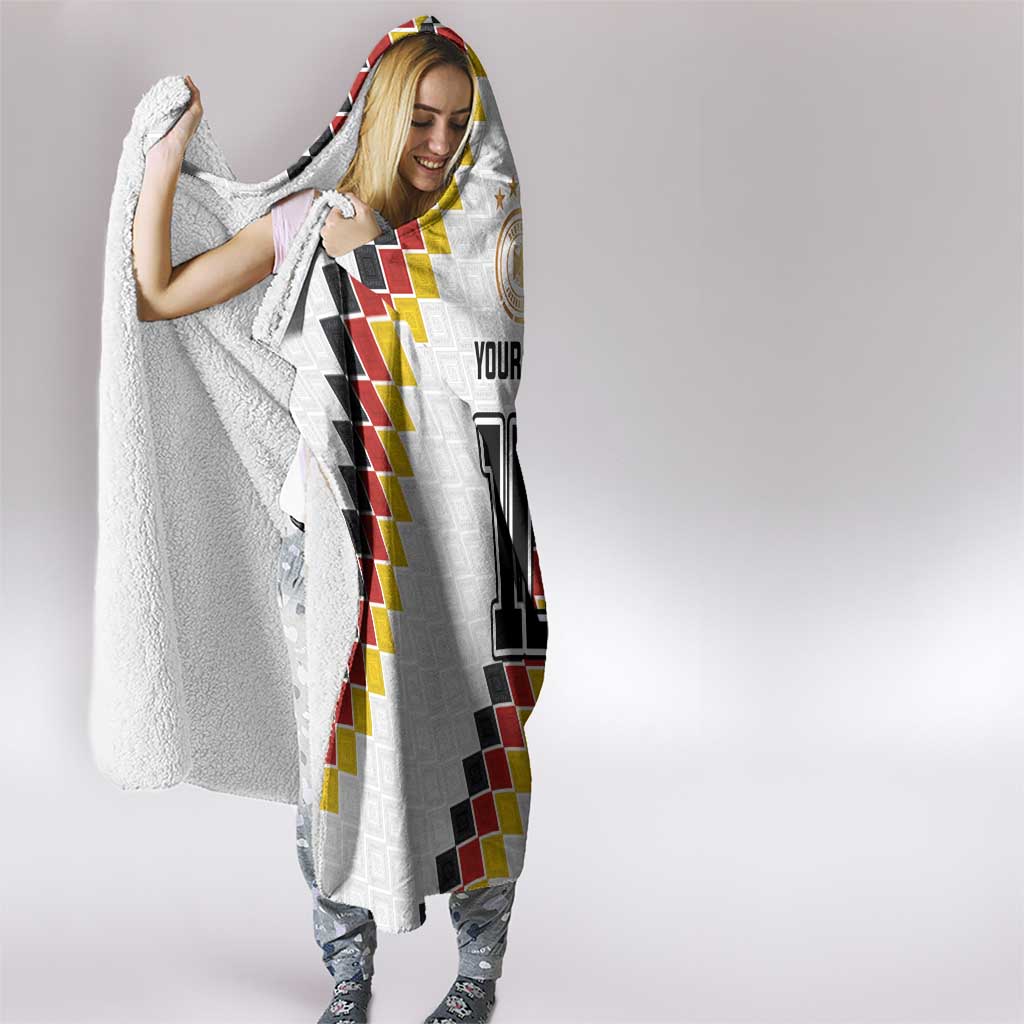 Custom Germany National Football Hooded Blanket Inspired German Flag and Bavarian Renaissance Motifs - Wonder Print Shop