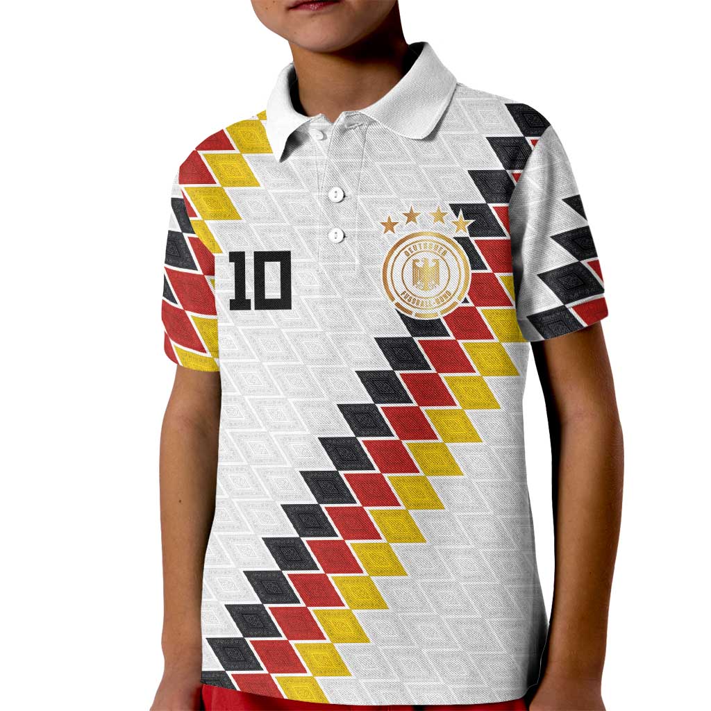 Custom Germany National Football Kid Polo Shirt Inspired German Flag and Bavarian Renaissance Motifs - Wonder Print Shop