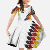 Custom Germany National Football Kid Short Sleeve Dress Inspired German Flag and Bavarian Renaissance Motifs - Wonder Print Shop