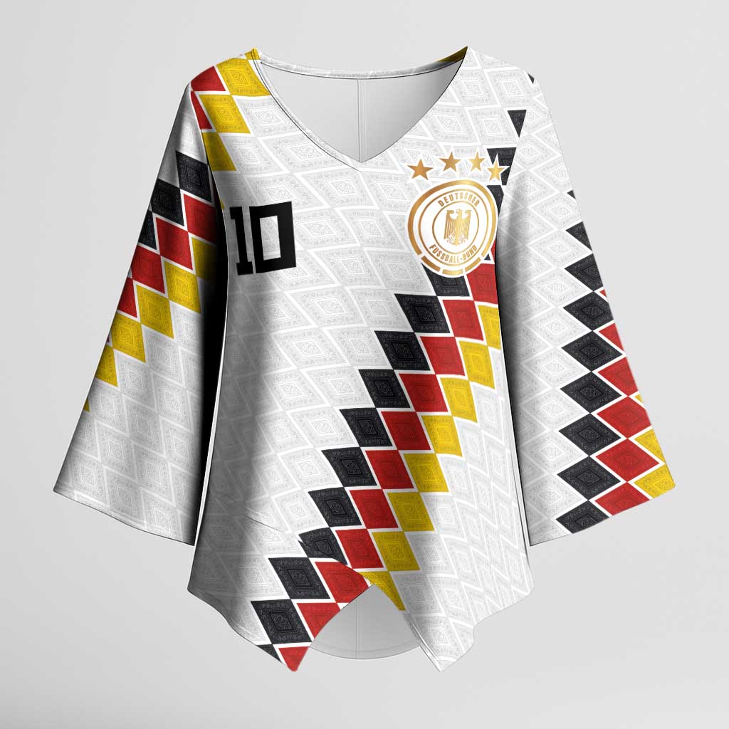 Custom Germany National Football Kimono Sleeve Blouse Inspired German Flag and Bavarian Renaissance Motifs - Wonder Print Shop