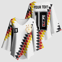 Custom Germany National Football Kimono Sleeve Blouse Inspired German Flag and Bavarian Renaissance Motifs - Wonder Print Shop