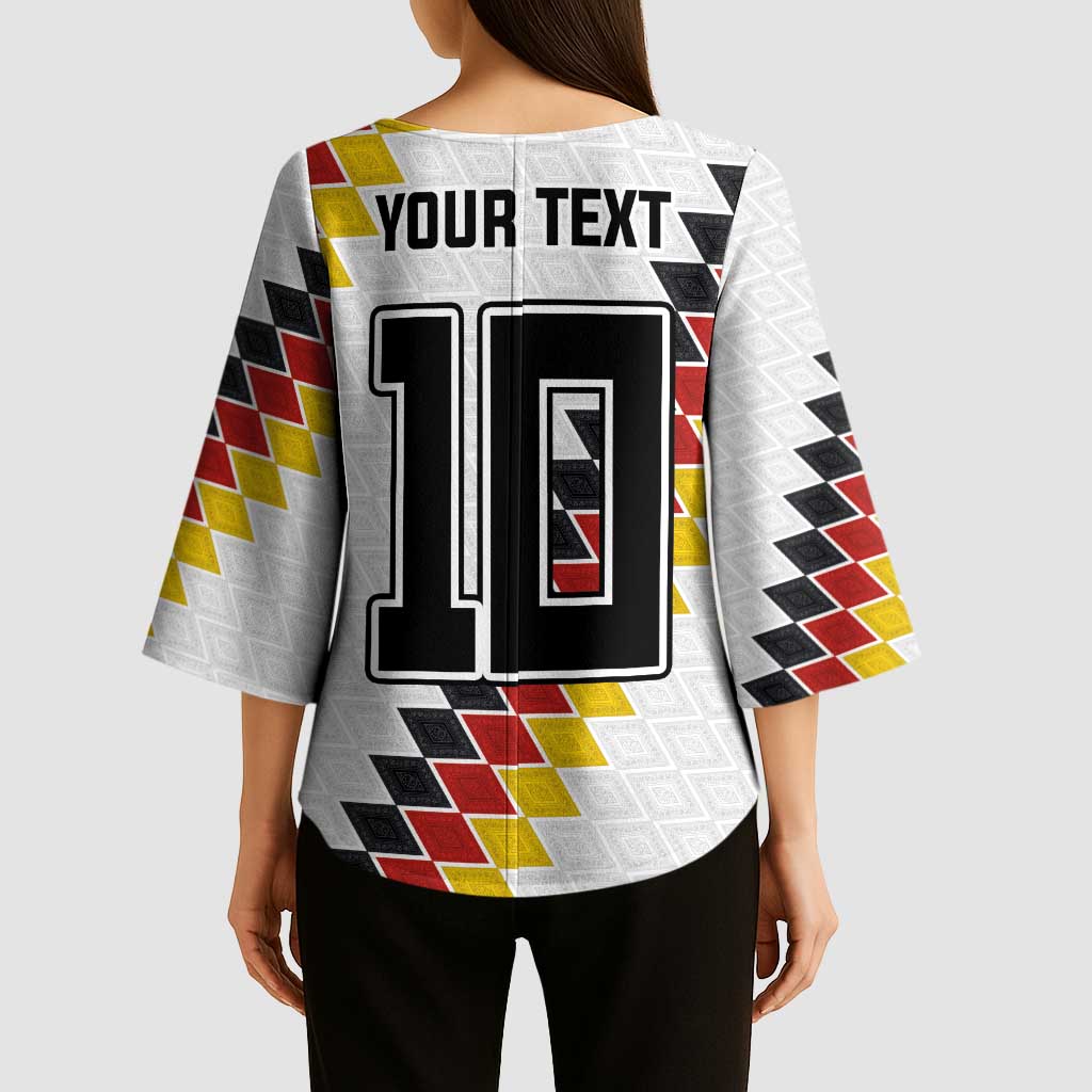 Custom Germany National Football Kimono Sleeve Blouse Inspired German Flag and Bavarian Renaissance Motifs - Wonder Print Shop