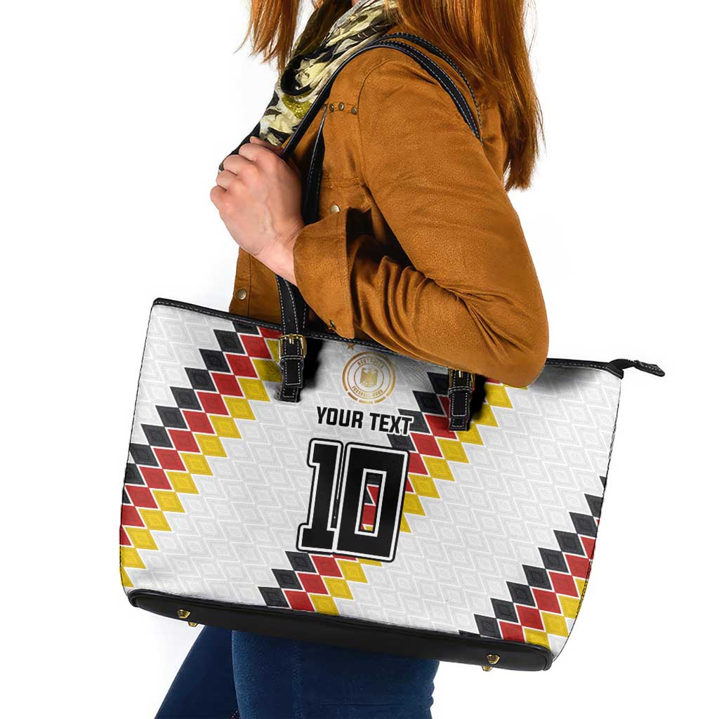 Custom Germany National Football Leather Tote Bag Inspired German Flag and Bavarian Renaissance Motifs - Wonder Print Shop