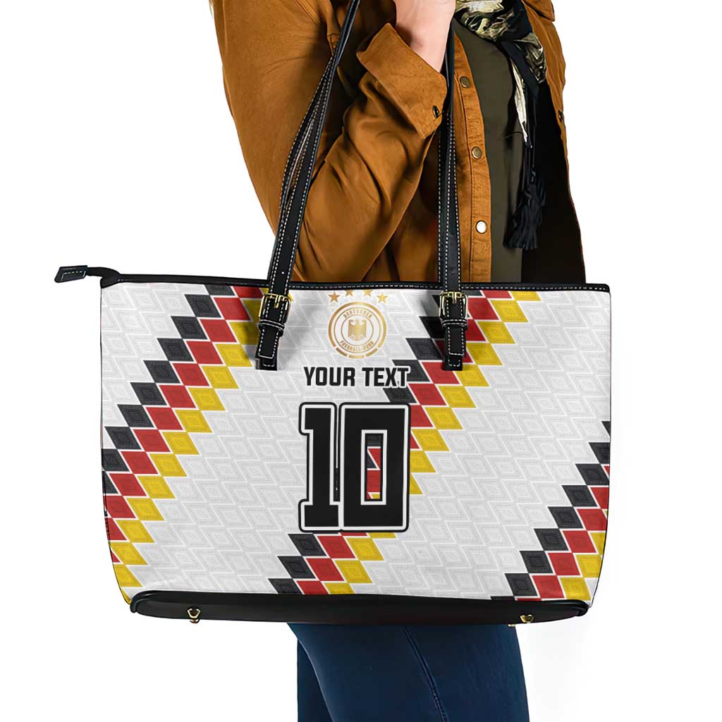 Custom Germany National Football Leather Tote Bag Inspired German Flag and Bavarian Renaissance Motifs - Wonder Print Shop