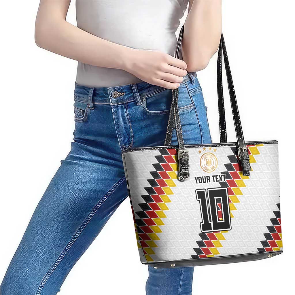 Custom Germany National Football Leather Tote Bag Inspired German Flag and Bavarian Renaissance Motifs - Wonder Print Shop