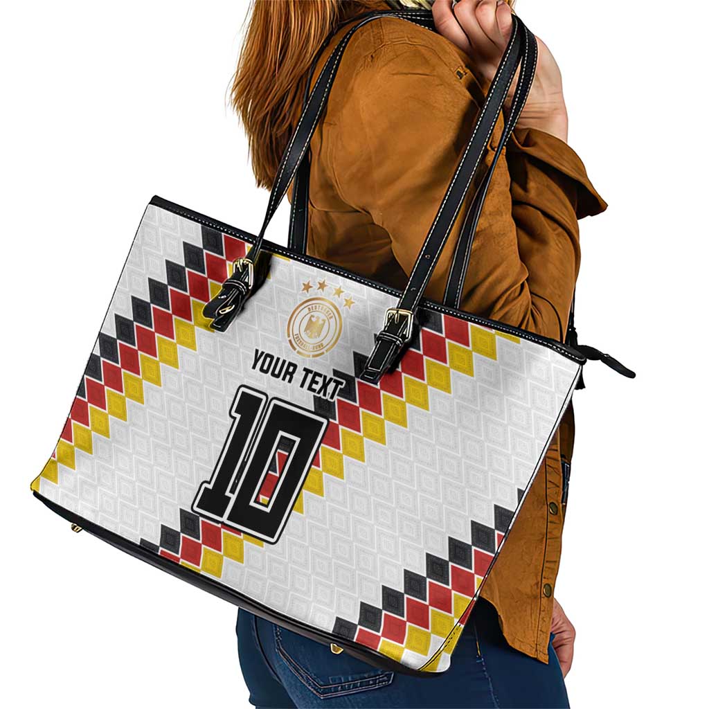 Custom Germany National Football Leather Tote Bag Inspired German Flag and Bavarian Renaissance Motifs - Wonder Print Shop