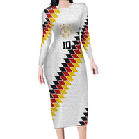 Custom Germany National Football Long Sleeve Bodycon Dress Inspired German Flag and Bavarian Renaissance Motifs - Wonder Print Shop