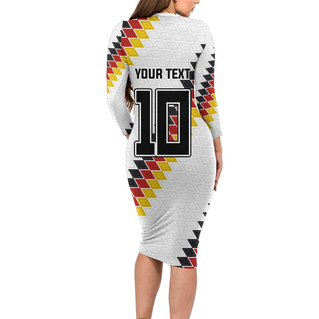 Custom Germany National Football Long Sleeve Bodycon Dress Inspired German Flag and Bavarian Renaissance Motifs - Wonder Print Shop