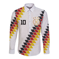 Custom Germany National Football Long Sleeve Button Shirt Inspired German Flag and Bavarian Renaissance Motifs - Wonder Print Shop