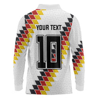 Custom Germany National Football Long Sleeve Polo Shirt Inspired German Flag and Bavarian Renaissance Motifs - Wonder Print Shop