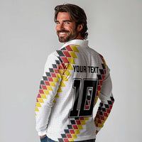 Custom Germany National Football Long Sleeve Polo Shirt Inspired German Flag and Bavarian Renaissance Motifs - Wonder Print Shop