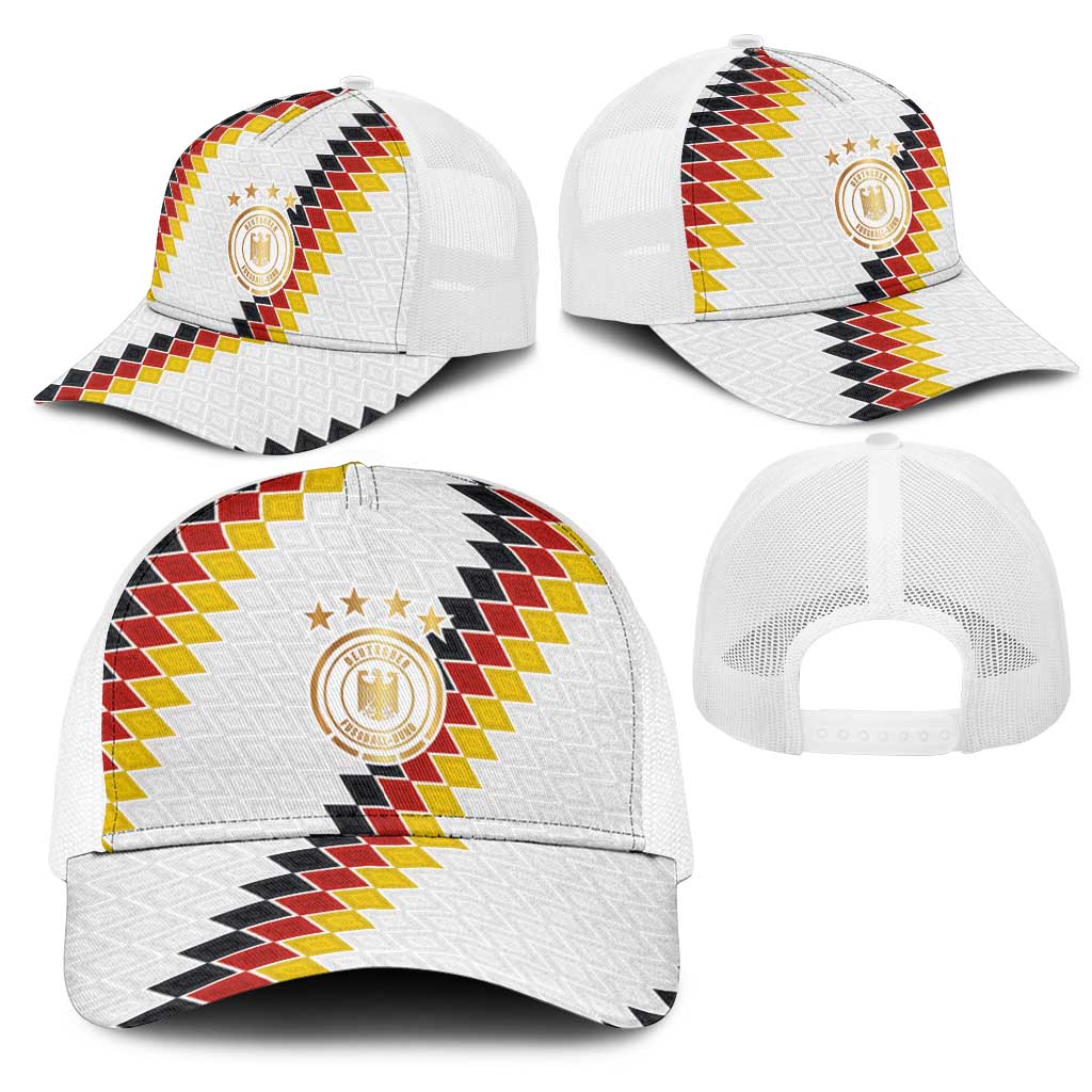 Germany National Football Mesh Trucker Cap Inspired by German Flag and Bavarian Renaissance Ornaments Motifs - Wonder Print Shop