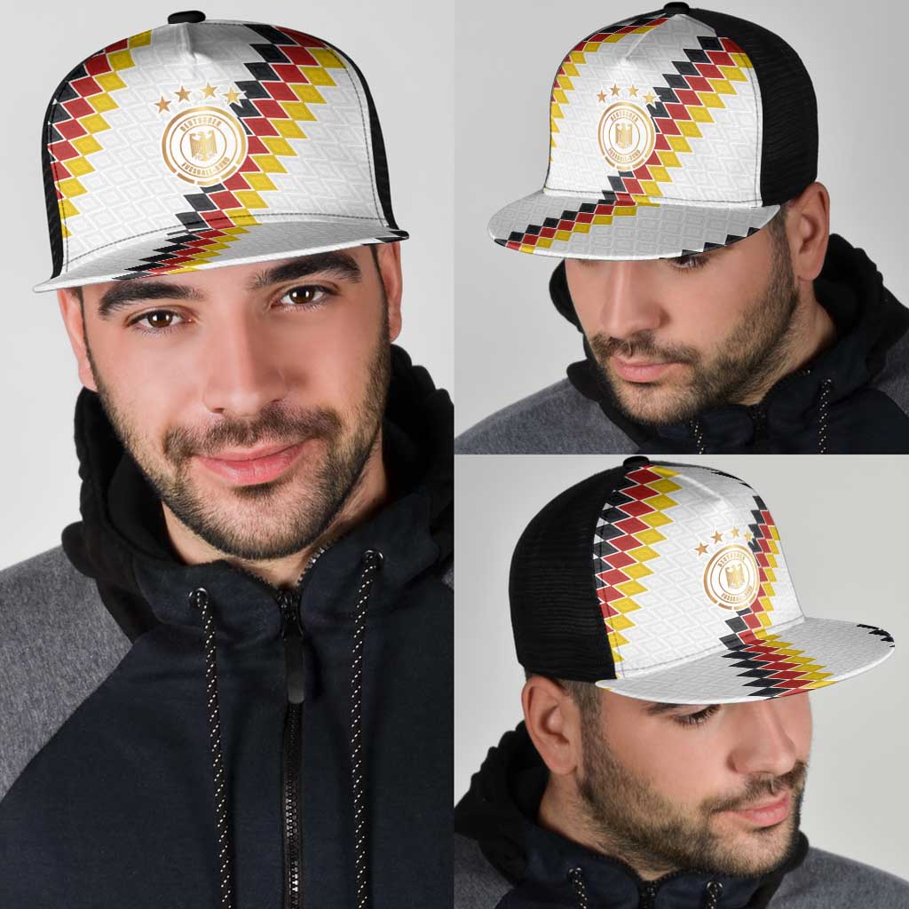 Germany National Football Mesh Trucker Cap Inspired by German Flag and Bavarian Renaissance Ornaments Motifs - Wonder Print Shop