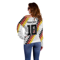 Custom Germany National Football Off Shoulder Sweater Inspired German Flag and Bavarian Renaissance Motifs - Wonder Print Shop