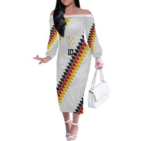 Custom Germany National Football Off The Shoulder Long Sleeve Dress Inspired German Flag and Bavarian Renaissance Motifs - Wonder Print Shop