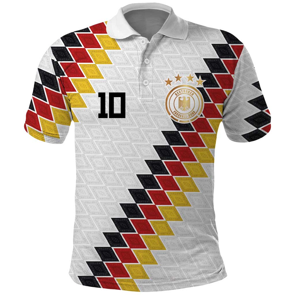 Custom Germany National Football Polo Shirt Inspired German Flag and Bavarian Renaissance Motifs - Wonder Print Shop
