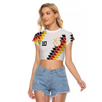 Custom Germany National Football Raglan Cropped T Shirt Inspired German Flag and Bavarian Renaissance Motifs - Wonder Print Shop