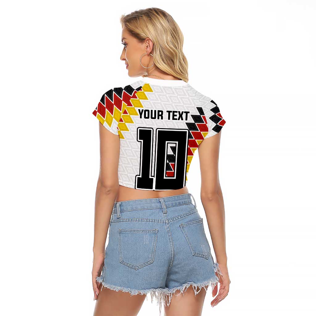 Custom Germany National Football Raglan Cropped T Shirt Inspired German Flag and Bavarian Renaissance Motifs - Wonder Print Shop